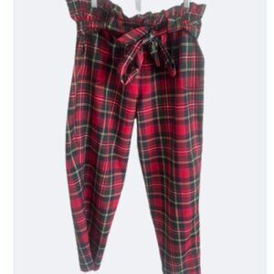 Albion Plaid Paperbag Ankle pants